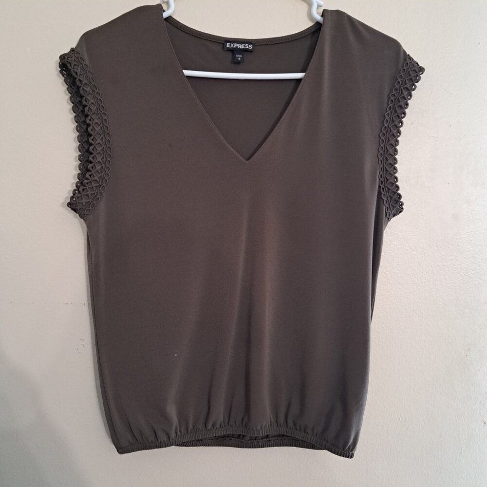Express top blouse women sleeveless Olive S/P
